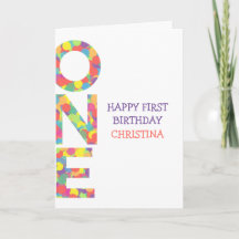 Happy First Birthday Girl Gepersonaliseerde Confet