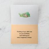 Happy First Birthday Grandson Cottontail Rabbit Kaart (Binnen)