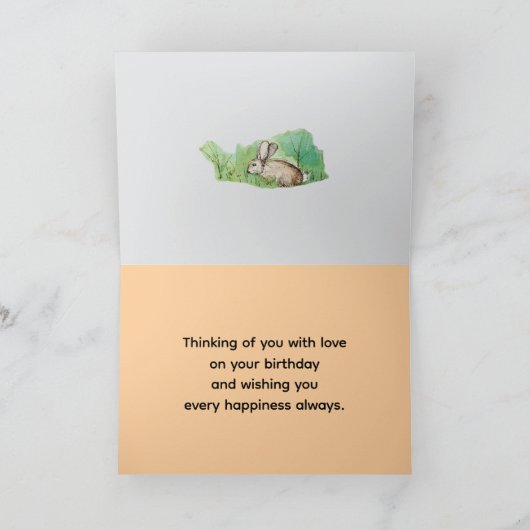 Happy First Birthday Grandson Cottontail Rabbit  Kaart (Binnen)