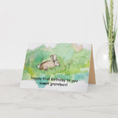 Happy First Birthday Grandson Cottontail Rabbit  Kaart (Voorkant)