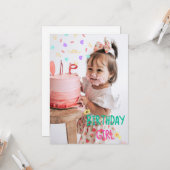 Happy First Birthday Kaart (Voorkant / Achterkant in situ)