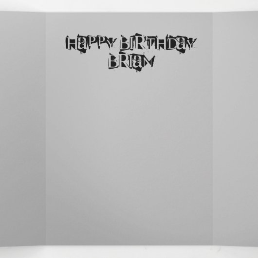 Happy First Birthday Kaart, #1 Verjaardag Zwart Drieluik Kaart (Binnenkant midden)