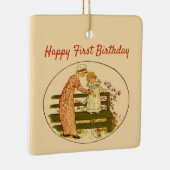 Happy First Birthday met Sweet Toddler en moeder Keramisch Ornament (Rechts)