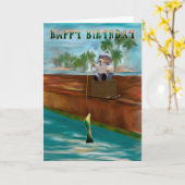 Happy First Birthday Teddy beer met zweet en pet Kaart (Gele Bloem)