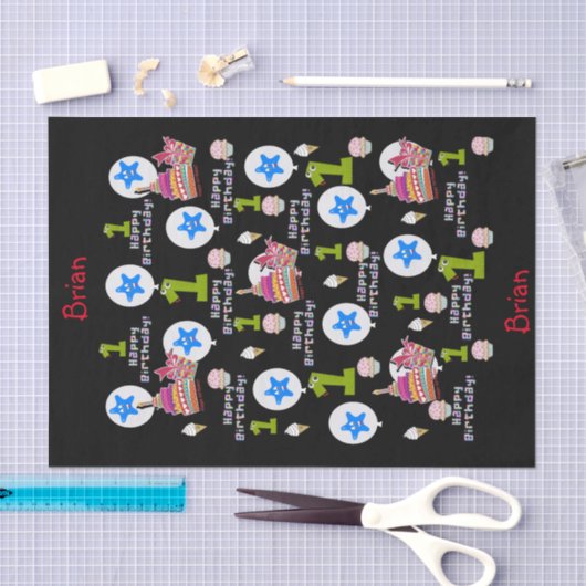 Happy First Birthday Tissue Paper #1 Tissuepapier (Craft)