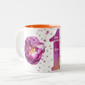 Happy First Birthday Two-Tone Mok (Voorkant links)