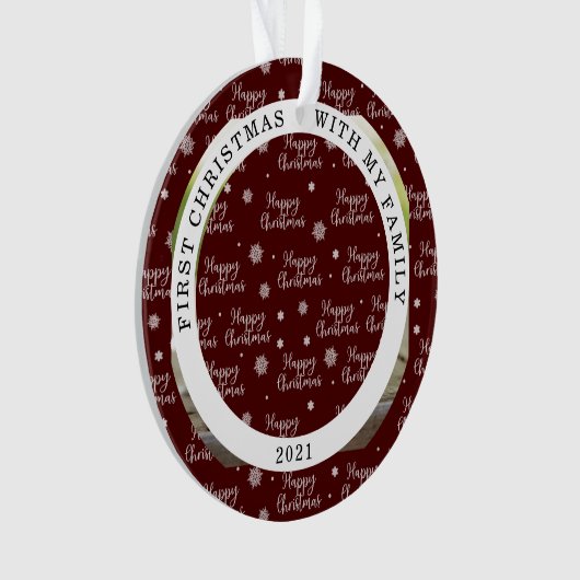 Happy First Christmas Custom Photo Ornament (voorkant)