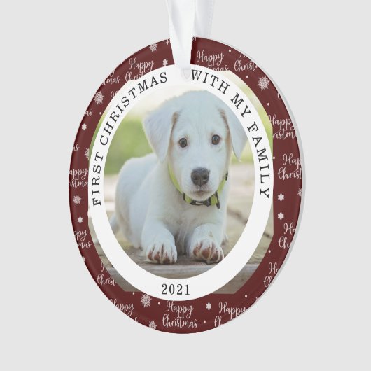 Happy First Christmas Custom Photo Ornament (voorkant)