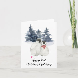 Happy First Christmas voor Baby 1e kerstpinguïns Kaart