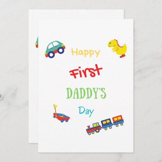 Happy First Daddy's Day Vader Day Kaart (Voorkant / Achterkant)