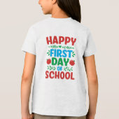 Happy First Day Back to School typografie T-shirt (Achterkant)