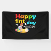 Happy First Day Laten we deze welkomstschool doen Spandoek (Horizontaal)