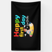 Happy First Day Laten we deze welkomstschool doen Spandoek (Verticaal)