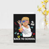 Happy First Day-leraar Trump gaat naar school Kaart (Gele Bloem)