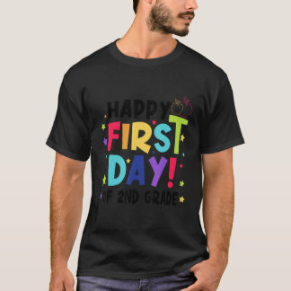 Happy First Day Of 2nd Grade Cute Apple Back To Sc T-shirt