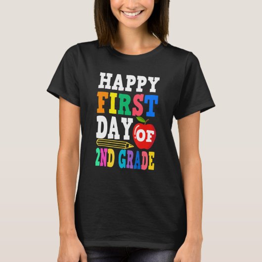 Happy First Day Of 2nd Grade School Teacher Studen T-shirt (Voorkant)