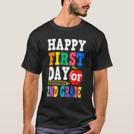 Happy First Day Of 2nd Grade School Teacher Studen T-shirt (Voorkant)