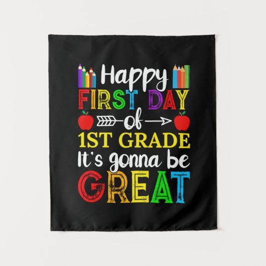 Happy First Day of First Grade Wandkleed (Voorkant)
