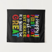 Happy First Day of First Grade Wandkleed (Voorkant (horizontaal))