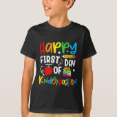 Happy First Day Of Kindergarten Back To School Tea T-shirt (Voorkant)
