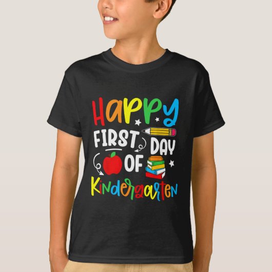 Happy First Day Of Kindergarten Back To School Tea T-shirt (Voorkant)