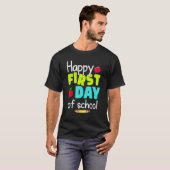 Happy First Day of School Back to School Teacher S T-shirt (Voorkant volledig)