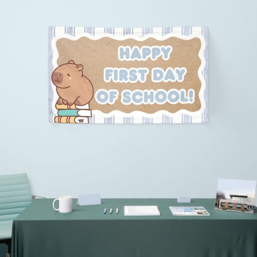 Happy First Day of School Banner Pre=K Capybara  (Beurs)