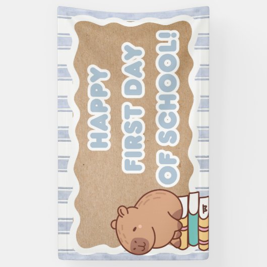 Happy First Day of School Banner Pre=K Capybara (Verticaal)