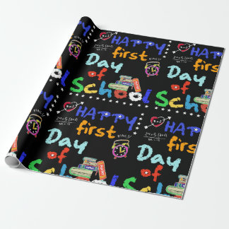 Happy First Day of School Cute Cute Gift-vooruitzi Cadeaupapier
