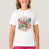 Happy First Day of School – Cute Kawaii Back to Sc T-shirt (Voorkant)