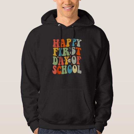 Happy First Day Of School Groovy Back To School Fl Hoodie (Voorkant)