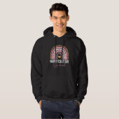 Happy First Day Of School Leopard Rainbow Back To  Hoodie (Voorkant volledig)