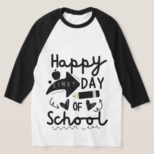 Happy First Day of School, Leraren Leerlingen Kind T-shirt (Laagn)