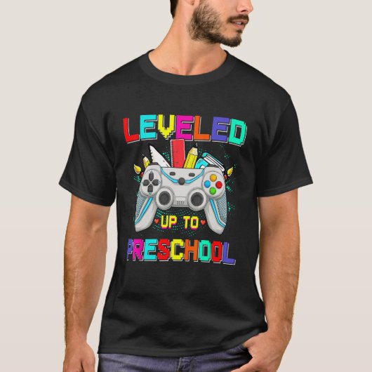 Happy First Day Of School Leveled Up To Preschool  T-shirt (Voorkant)