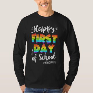 Happy First Day of School Poppin 4th Grade Terug n T-shirt