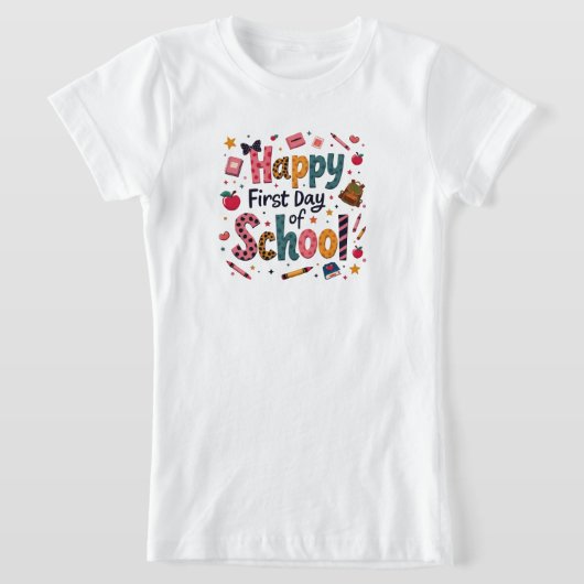 Happy First Day of School T-Shirt for Girls (Laagn)