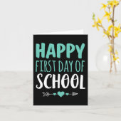 Happy First Day of School Teacher Student Arrow C Kaart (Gele Bloem)
