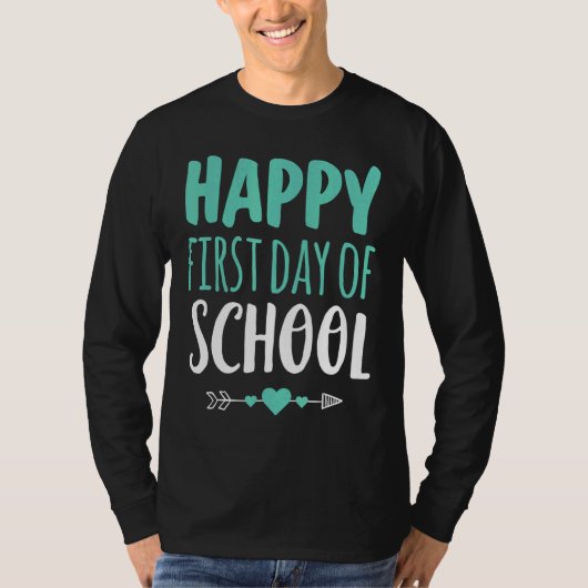 Happy First Day of School Teacher Student Arrow C T-shirt (Voorkant)