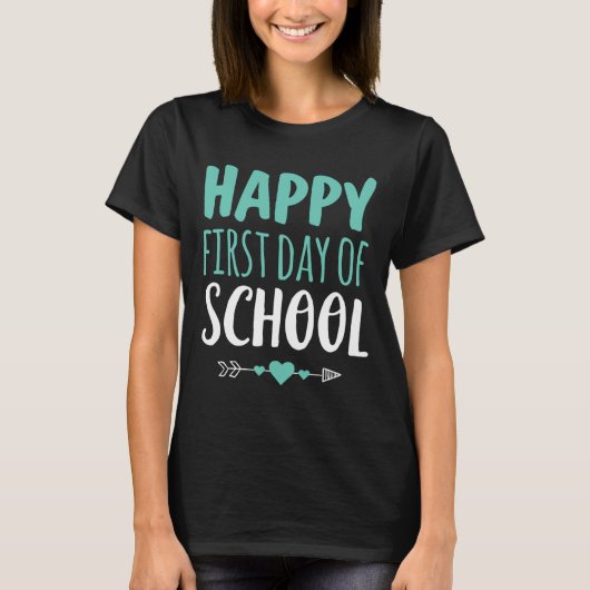 Happy First Day of School Teacher Student Arrow C T-shirt (Voorkant)