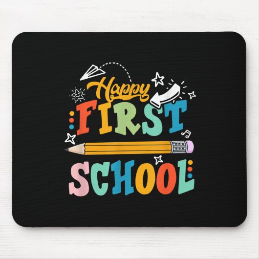 Happy First Day Of School Teacher Student Kid Back Muismat (Voorkant)