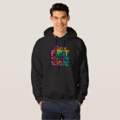 Happy First Day of School Tie Dye Teachers Student Hoodie (Voorkant volledig)