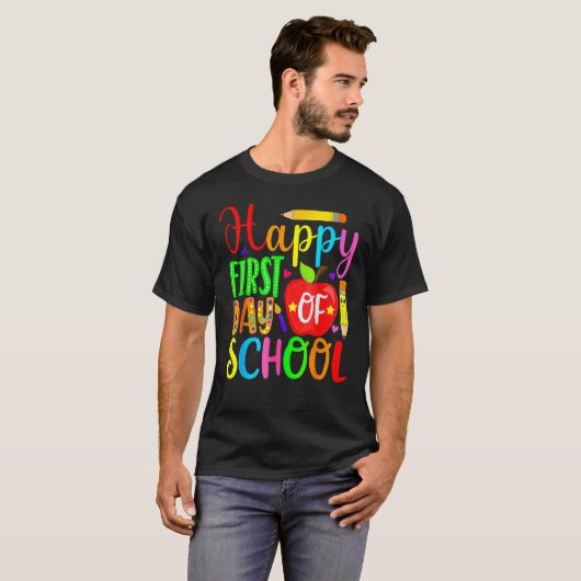 Happy First Day Of School Welcome Back To School F T-shirt (Voorkant volledig)