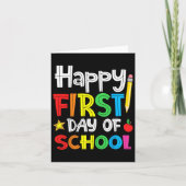 Happy First Day Of School Welcome Byck To School Kaart (Voorkant)