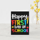 Happy First Day Of School Welcome Byck To School Kaart (Gele Bloem)