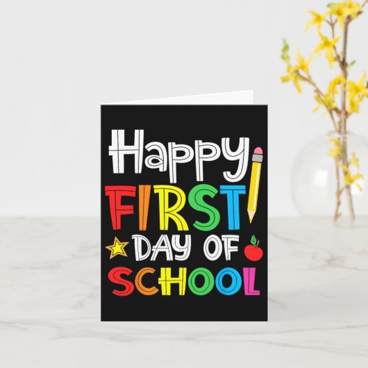 Happy First Day Of School Welcome Byck To School Kaart (Gele Bloem)