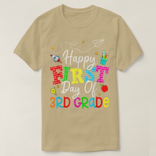 Happy First Day Of Third Grade Teacher Back To Sch T-shirt (Design voorkant)