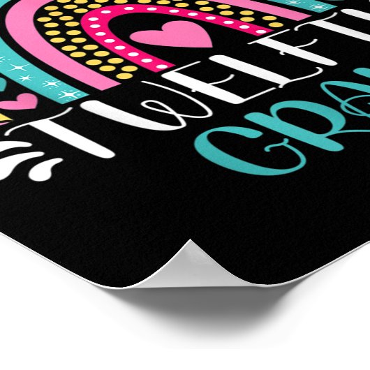 Happy First Day Of Twelfth Grade 12th Grade Back T Poster (Hoek)