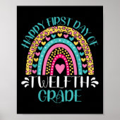 Happy First Day Of Twelfth Grade 12th Grade Back T Poster (Voorkant)