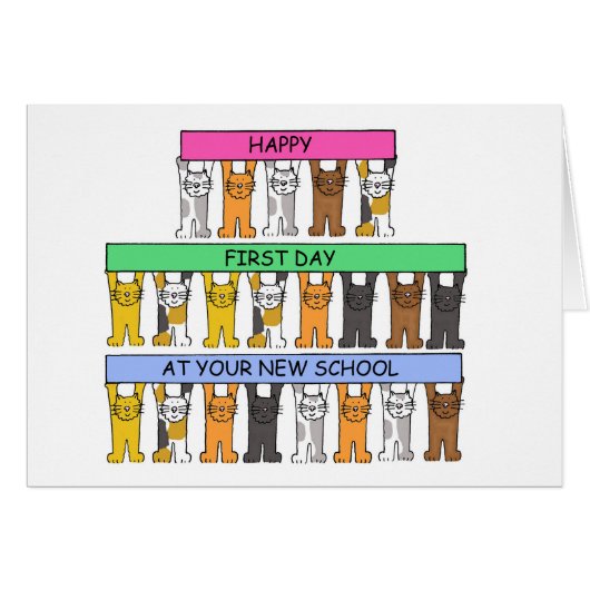Happy First Day op je nieuwe school (Voorkant Horizontaal)