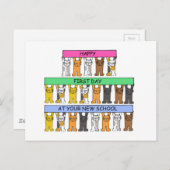 Happy First Day op je nieuwe school Briefkaart (Voorkant / Achterkant)